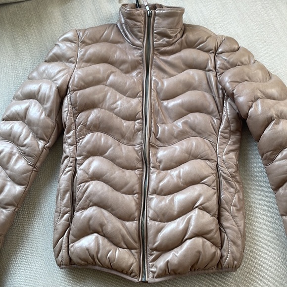 Scully leather ribbed down jacket - Picture 3 of 5